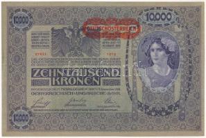 Ausztria 1918. 10.000K "1212 27831" piros vízszintes "DEUTSCHÖSTERREICH" felülbé...