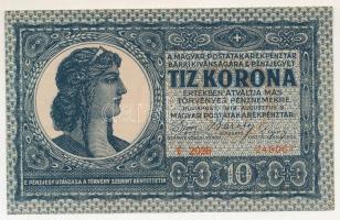 1919. augusztus 9. 10K "F 2026 24607" T:UNC,AU / Hungary 9th August 1919. 10 Korona "...
