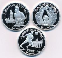 Uganda 2006. 2000Sh Cu-Ni "A labdarúgás halhatatlanjainak csarnoka" három darab érméje: Né...