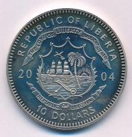 Libéria 2004. 10$ Cu-Ni "A szabadság pillanatai - Rákóczi-szabadságharc" kapszulában, MÉF tanúsítvánnyal T:PP fo. Libéria 2004. 10 Dollars Cu-Ni "Moments of freedom - Rákóczi's war of independence" in capsule, with MÉF certificate C:PP spotted