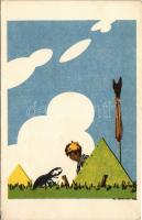 Cserkész művészlap szarvasbogárral. Kiadja a Magyar Cserkészszövetség Nagytábortanácsa 1926. / Hunga...