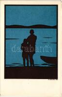 Cserkész művészlap / Hungarian boy scout art postcard s: Ifj. Gerritsen (EK)