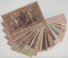 Vegyes 20db-os, nagyrészt német inflációs bankjegy tétel T:F,VG