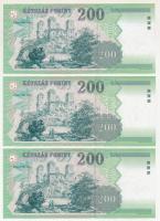 2001. 200Ft (3x) mind különféle betűjellel "FC", "FD", "FE" T:AU-F szé...