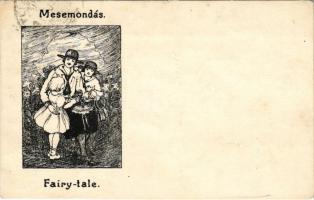 1930 Mesemondás. Magyar Cserkészleány Szövetség kiadása / Fairy-tale. Hungarian girl scout art postc...