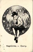 1930 Naplóírás. Magyar Cserkészleány Szövetség kiadása / Diary. Hungarian girl scout art postcard s:...