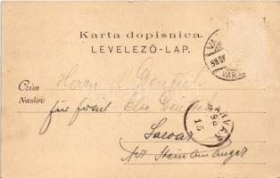 1898 Varasd, Warasdin, Varazdin; Paulinergasse, königl. Gymnasium. C. Trampusch kiadása / street, hi...