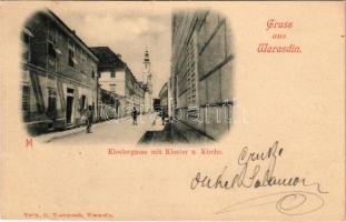 1898 Varasd, Warasdin, Varazdin; Klostergasse mit Kloster und Kirche. C. Trampusch kiadása / cloister street (Rb)