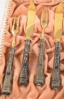 Ezüst (Ag) nyelű 6 személyes süteményes készlet. 1902-1937 közötti behozatali fémjel, díszdobozban, ...