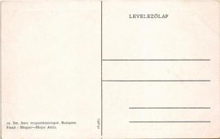 A 25. Szent Imre öreg cserkészcsapat képeslapja / Hungarian scout oldboys group. Art Nouveau s: Megy...