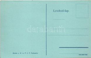 Cserkésztábor. Kiadja a 47. sz. P. C. F. Farkasőrs / Hungarian boy scout art postcard, scout camp