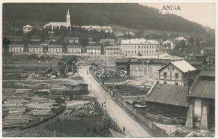 1927 Anina, Stájerlakanina, Stájerlak, Steierdorf; fűrésztelep, fatelep, iparvasút / sawmill, lumber yard, industrial railway. Hollschütz photo