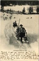 1902 Trainage de Bois en hiver / Timber hauling in winter (EK)