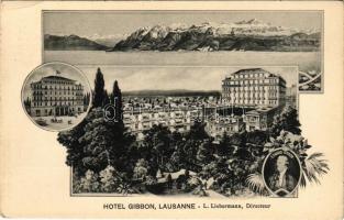 1916 Lausanne, Hotel Gibbon. L. Liebermann, Directeur. Art Nouveau, floral (EK)