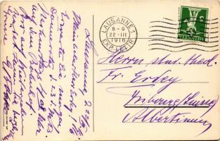 1916 Lausanne, Hotel Gibbon. L. Liebermann, Directeur. Art Nouveau, floral (EK)