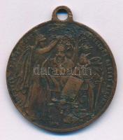 1896. "Ezeréves történetünk ezredekre remény nekünk" kétoldalas bronz emlékérem. Szign.: S...