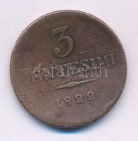 Olasz Államok / Milánó 1822V 3c Cu T:F, patina enyhén hajlott lemez  Italian States / Milan 1822V 3 Centesimi Cu C:F, patina slightly bent coin Ref.:Coins of the World, 1750-1850:C#2.2