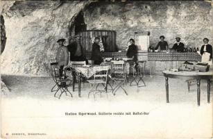 1904 Eigerwand, Station Eigerwand (Jungfraubahn). Gallerie rechts mit Buffet-Bar / rack railway stat...