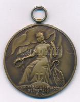 1920 k. "Magyar Kerékpáros Szövetség" kétoldalas bronz kerékpáros díjérem (38mm) T:XF