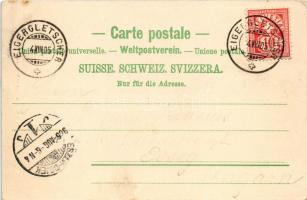 1905 Jungfraubahn, Station Eigergletscher und Mönch / mountain rack railway, train (fl)