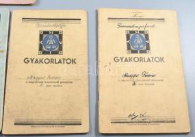 cca 1900-1910 Mosonmagyaróvári iskolai füzetek, 6 db, több piarista címerrel