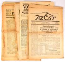 cca 1920-1930 Vegyes napilap tétel, 18 db, pl. Budapesti Hírlap, Vonatkísérő, Pesti Hírlap, Az Est, Képes Vasárnap, Szabadságharcos, stb.