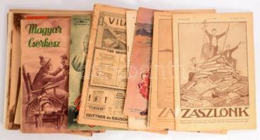 cca 1915-1935 Vegyes újság tétel, 22 db, pl. Tolnai Világlapja, Pesti Hírlap Vasárnapja, Zászlónk, Magyar Cserkész, stb.