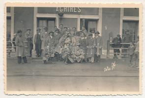1934 Egeres, Aghiresu (Kolozs, Cluj); pályaudvar, vasútállomás. Kecskeméti felvétele / railway station. photo (8,8 x 5,9 cm) (non PC)