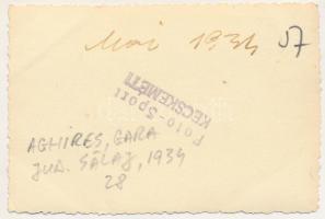 1934 Egeres, Aghiresu (Kolozs, Cluj); pályaudvar, vasútállomás. Kecskeméti felvétele / railway stati...