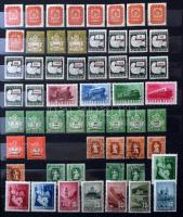 1945-1965 Sorok és darabok jobbakkal 14 fekete lapos nagy berakóban. Gondosan kezelt, szép anyag!