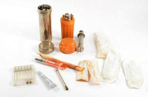 Vegyes orvosi eszközök, fecskendők, stb.