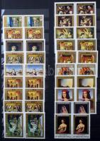 Magyar tétel, főleg darabok, kevés sor és blokk sok postatisztával, kevés régivel 20 lapos nagy csav...