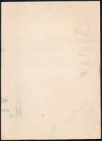 1940 Cziglényi László (-): Mez színtartó fonál reklám(terv), nyomat, papír, jelzett a hátoldalon, 24...