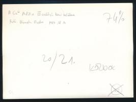 1987 A Caü 14821. sz. II. osztályú vasúti kocsi belső tere, Németh Andor felvétele, hátoldalon felir...