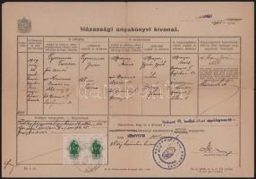 1944 Bp., M. kir. vallás- és közoktatásügyi minisztérium által kiállított igazolás zsidótörvény alól...