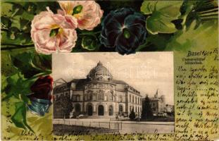 1901 Basel, Universitätsbibliothek / University Library. Art Nouveau, floral, litho frame (tiny tear...