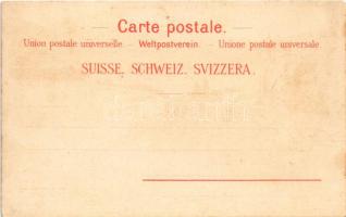 Lugano, Souvenir de Lugano. Art Nouveau, litho with Franck coffee substitute advertisement (pinholes...