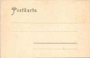 Bodensee, Gruss vom Bodensee / map with the coats of arms of Austria, Germany and Switzerland. Art N...