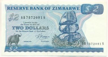 Zimbabwe 1983. 2$ "AB 7572081 S" T:F szép papír Zimbabwe 1983. 2 Dollars "AB 7572081 S" C:F fine paper Krause P#1