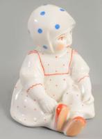 Zsolnay Annuska korsóval. Jelzett, kis kopással, m: 7,5 cm