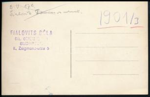 cca 1940 Wies vasútállomás mozdonnyal, Fialovits Béla felvétele, pecséttel jelzett, 9×14 cm