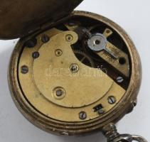 Női ezüst (Ag) zsebóra, sérült, hiányzó mutatóval d: 25 mm