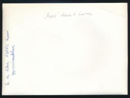 cca 1970 Árpád típusú gyorssínautóbusz, hátoldalon feliratozott fotó, felületén törésnyom, 13×18 cm