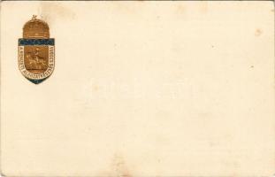 Nemzeti Áldozatkészség Szobra dombornyomott segélylap. Szénásy Béla / WWI Austro-Hungarian K.u.K. military charity fund, golden Embossed (fl)