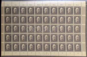 Deutsches Reich főleg inflációs ívek, ívdarabok 19 lapos jó állapotú ívberakóban