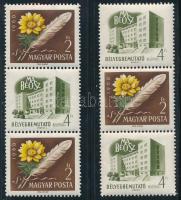 1960 Bélyegbemutatók sor 2 klf hármascsíkban, fordított állású párokkal