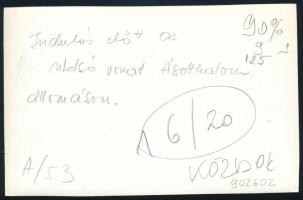 Indulás előtt az utolsó vonat Ásotthalom állomáson, hátoldalon feliratozott fotó, 9×14 cm