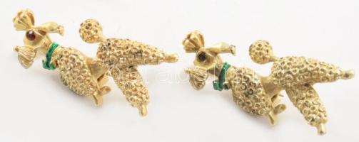 2 darab puli figurás bross, m: 4 cm