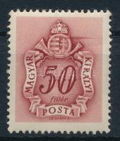 1941 Barnaportó (II.) 50f bélyeg bordó festékcsík a címer mellett