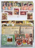 Festmény motívum gyűjtemény az egész világból, ritkán látható sorokkal, blokkokkal, 2 db 8 lapos A4-...